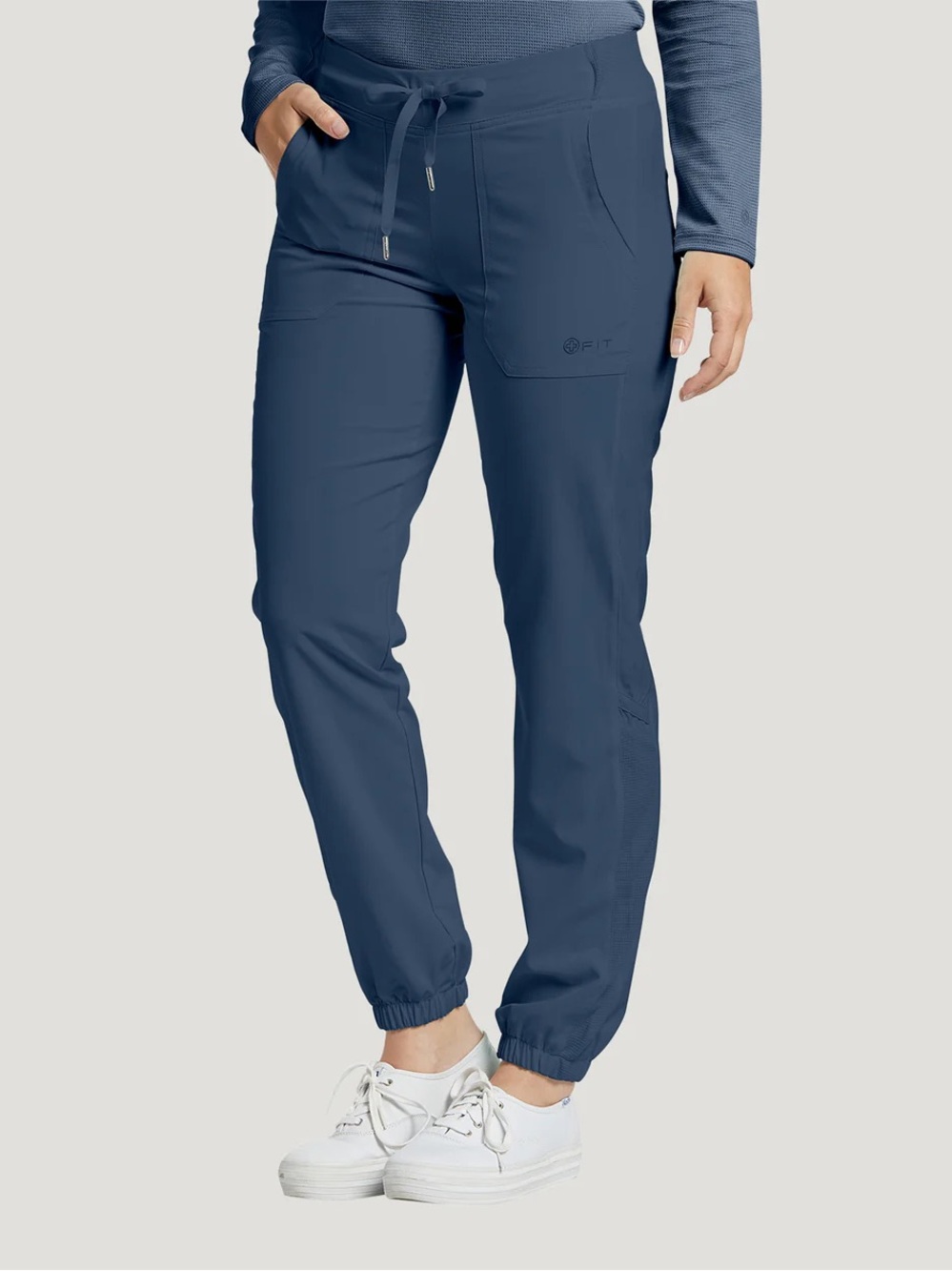 Women's Navy Drawstring Scrub Jogger Pants